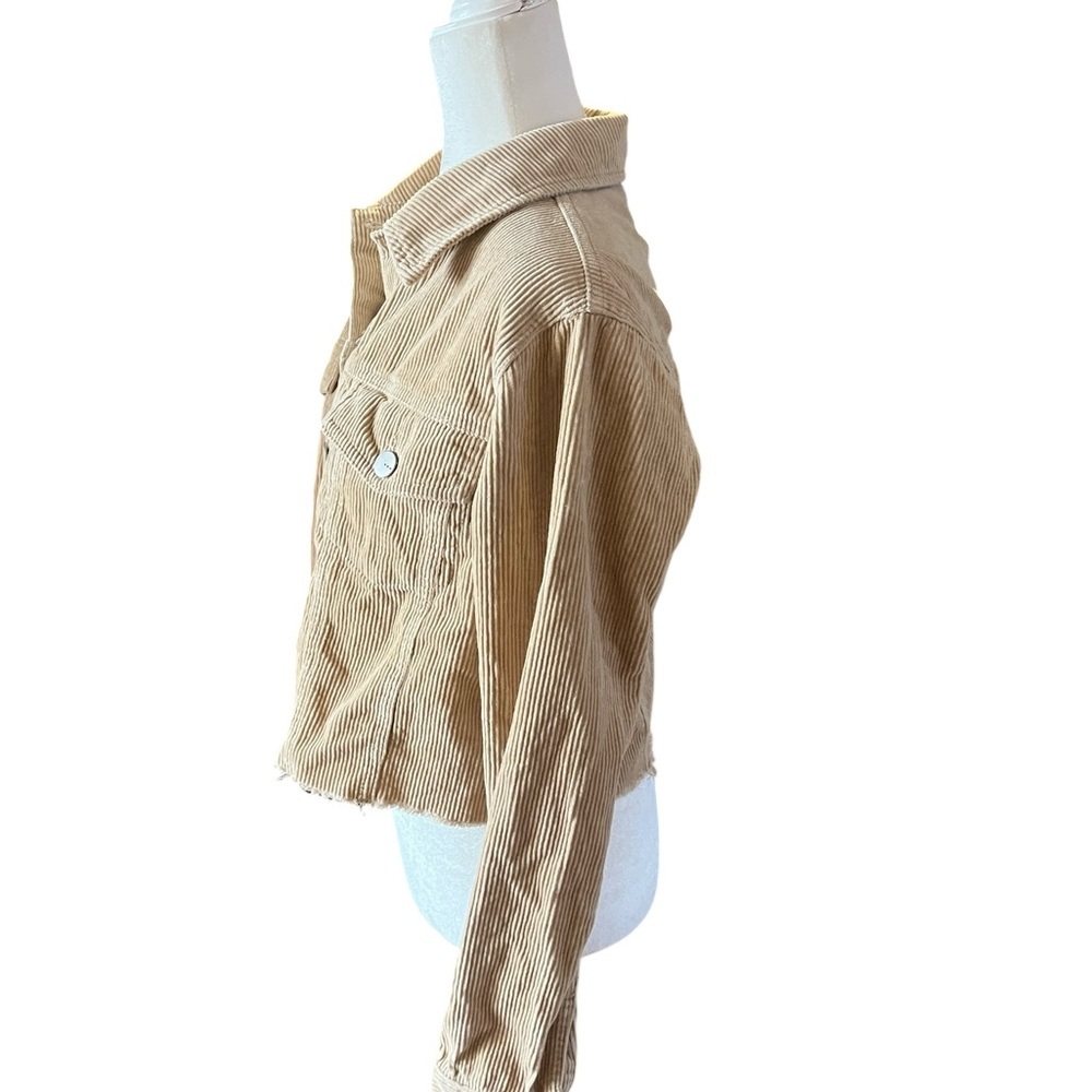 TGLA Tan Cropped Corduroy Jacket Size Medium - Picture 3 of 7